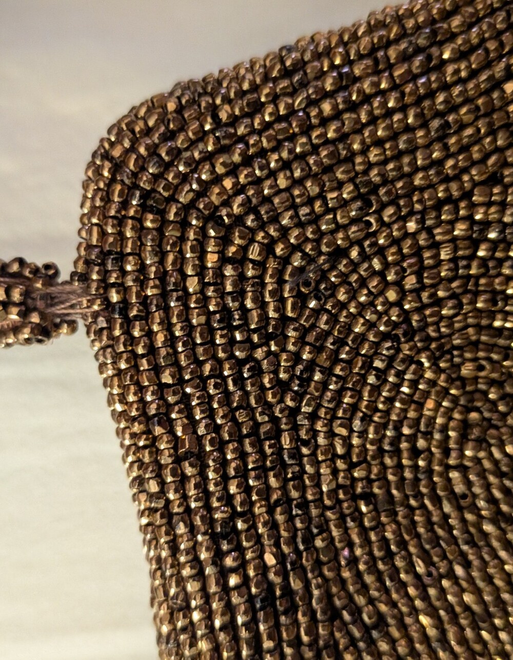 Stix,Baer&Fuller of St.Louis, Made in Belgium,Beaded Evening Handbag in Bronze - Picture 6 of 6